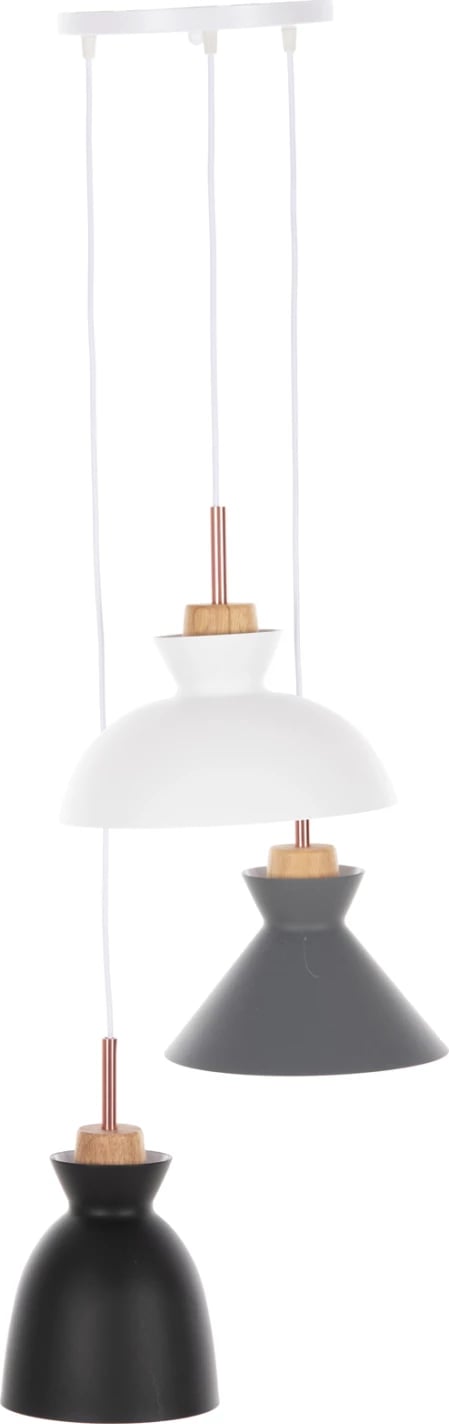 Llambadar tavanor 3-dritash FH4142 metalik në të zezë-gri-bardhë 120H cm