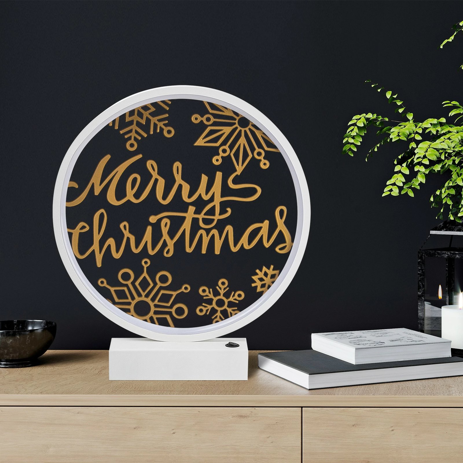 Llambë tavoline Opviq, XMAS13, e bardhë dhe e artë