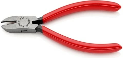 Prerës kabllosh Knipex 70 01 125, 125mm, çelik inox, dorezë plastike, kuqe