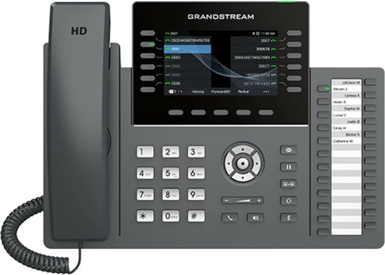 Telefon IP Grandstream GRP2636, 12 linja, LCD, i zi