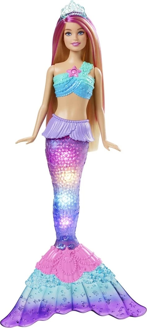 Lodër Barbie Dreamtopia Twinkle Lights Mermaid, MATTEL, Shumëngjyrëshe
