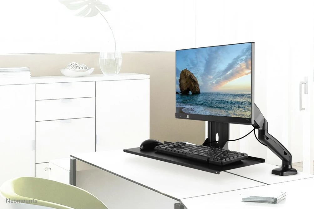 Raft tastiere/mausi Neomounts Newstar KEYB-V200BLACK, VESA 75x75/100x100, 65cm, çelik, e zezë