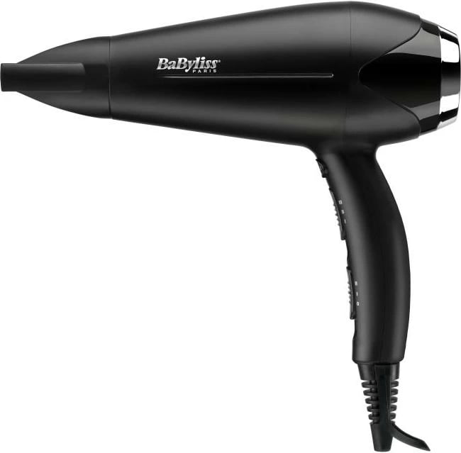 Tharëse flokësh, BaByliss, Turbo Smooth 2200 (D572DE), 2200W, keramikë & jonike, me difuzer dhe koncentrator, e zezë
