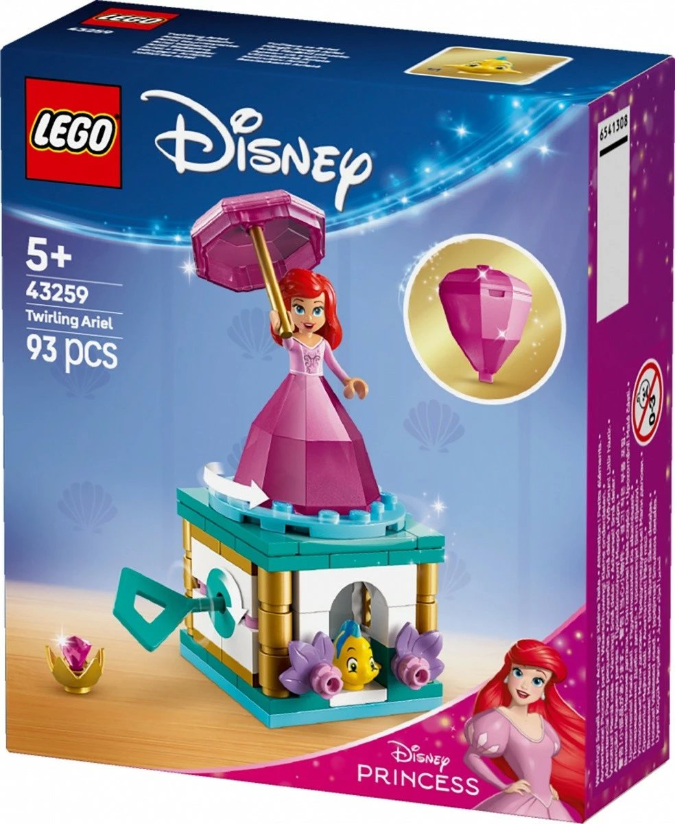Set LEGO Disney Princess Spinning Ariel 43259, 93 pjesë, Rozë
