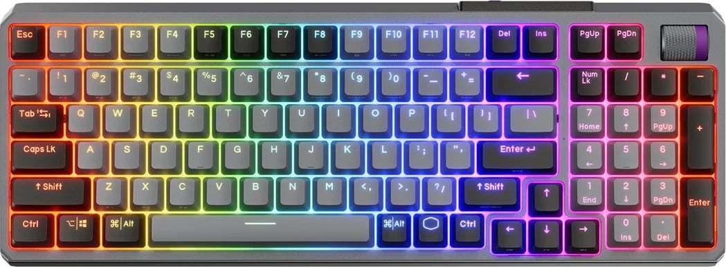 Tastierë Cooler Master MK770, Gaming, USB + RF Wireless + Bluetooth, QWERTY, Anglisht US, Gri
