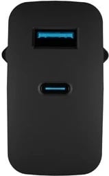 Karikues Natec Ribera GaN 45W me USB-A dhe USB-C në ngjyrë të zezë