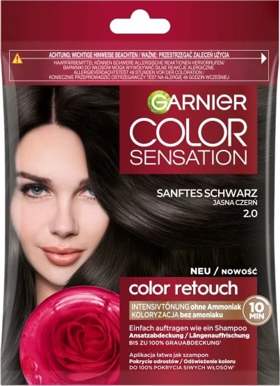 Shampon ngjyrues për femra Garnier Color Sensation Color Retouch 2.0 Light Black, 1 copë