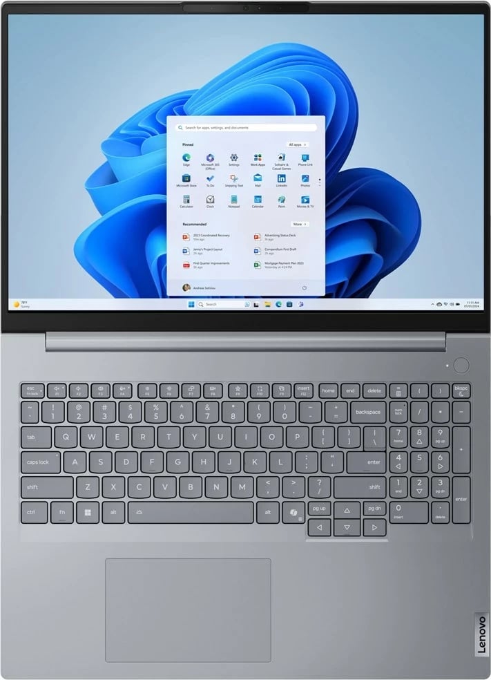 Laptop Lenovo ThinkBook 16 G8 IAL, Intel Core Ultra 7 255H, 16" WUXGA, 16 GB RAM, 512 GB SSD, Arctic Grey