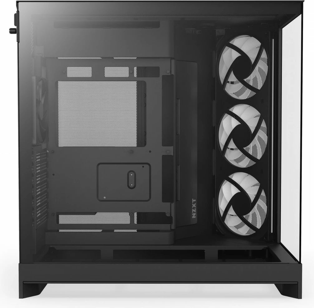 Kasë NZXT H9 Flow RGB (2025) CM-H92FB-R1 Midi Tower ATX, xham i temperuar, mbështetje radiator 420 mm, deri 10 fenera, e zezë