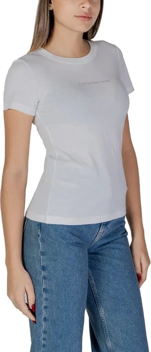Maicë Calvin Klein Jeans femra, të bardhë