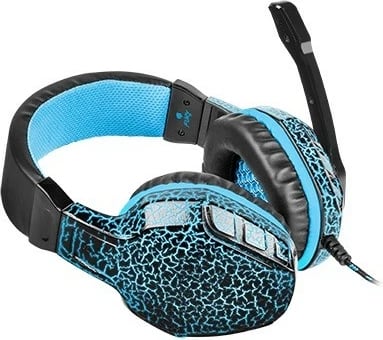 Kufje gaming Fury Hellcat NFU-0863 me mikrofon, LED, të zeza/blu