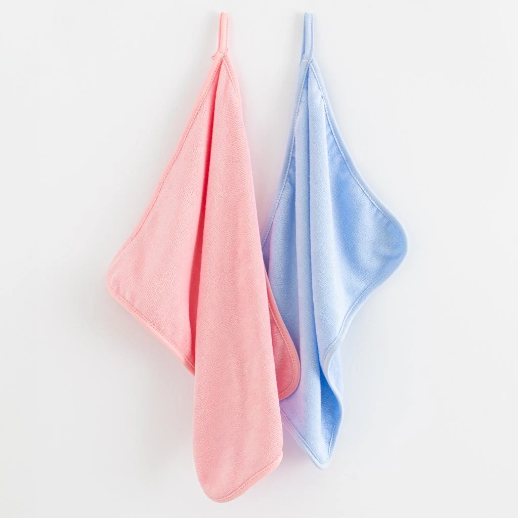 peshqir bebe terry, NEW BABY, 40x30 cm, 100% pambuk, 2 shtresa, me lak varëse, rozë