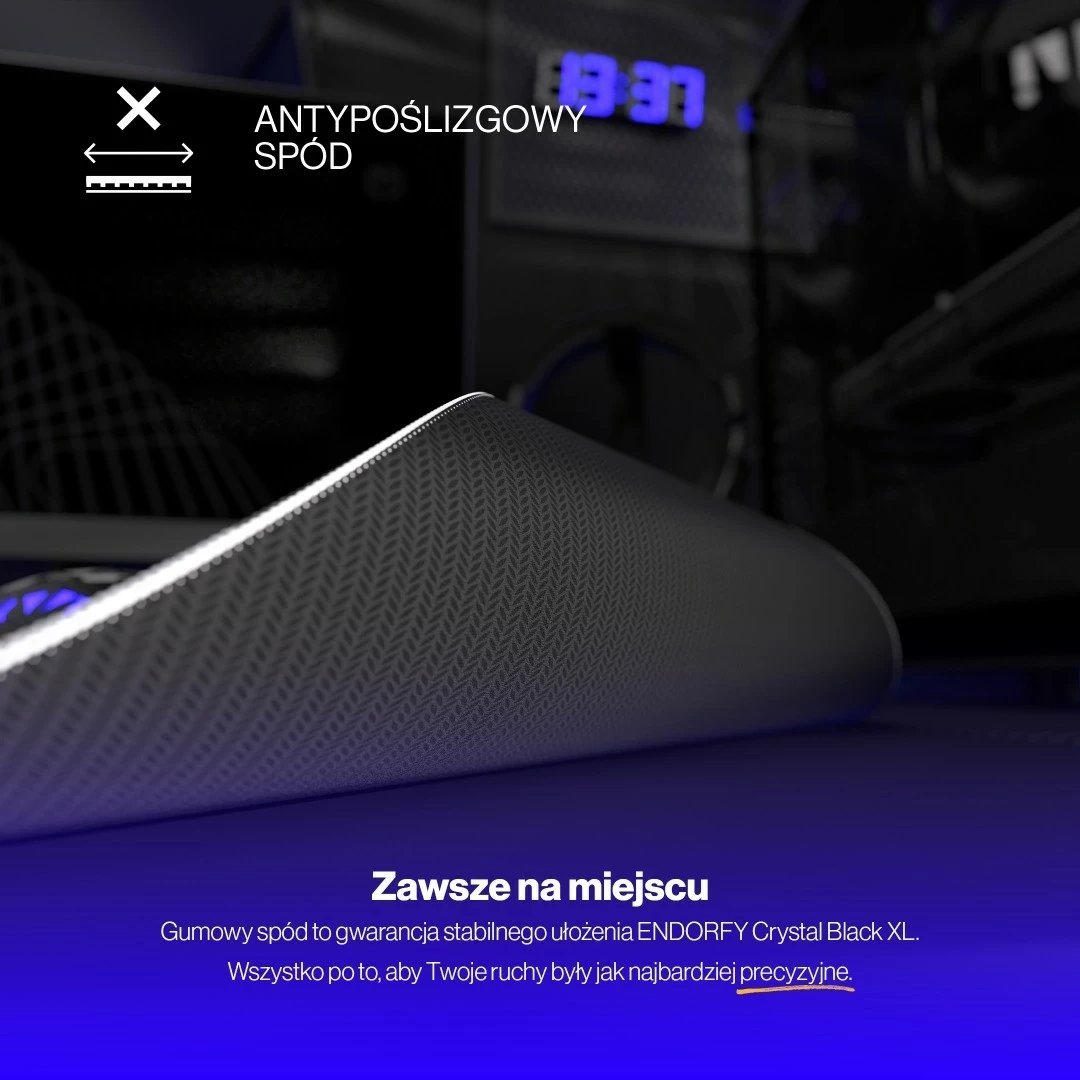 Mauspad Endorfy Crystal Black XL, për lojtarë, ngjyrë bardhë e zi