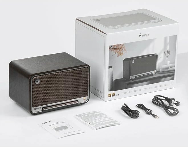 Sistem zëri portabël Edifier D32, 2.1 kanale, Bluetooth 5.3, 60W, Wi-Fi, druri/zezë