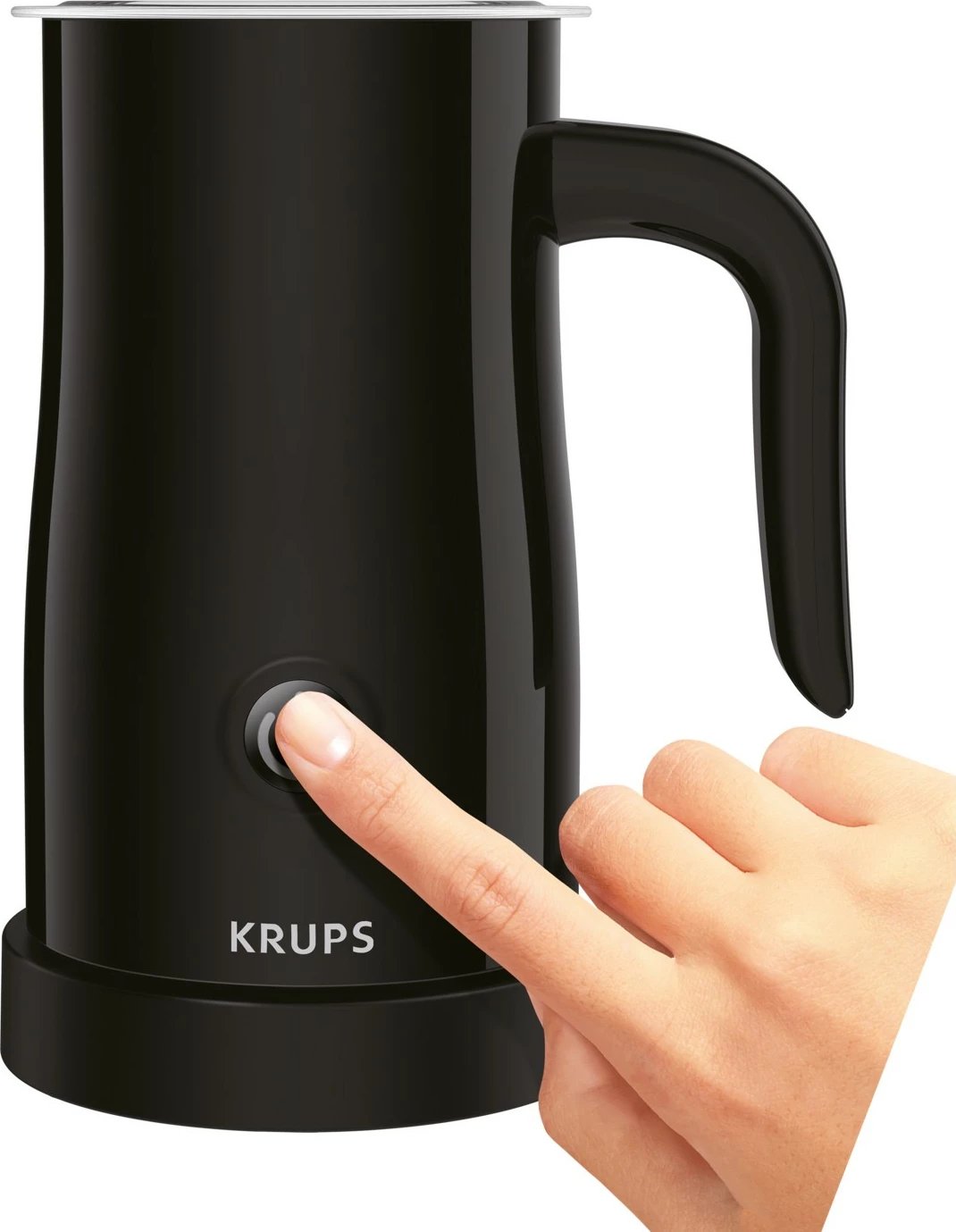 Shkumëzues qumështi Krups XL1008, automatik, 150 ml, inox, i zi