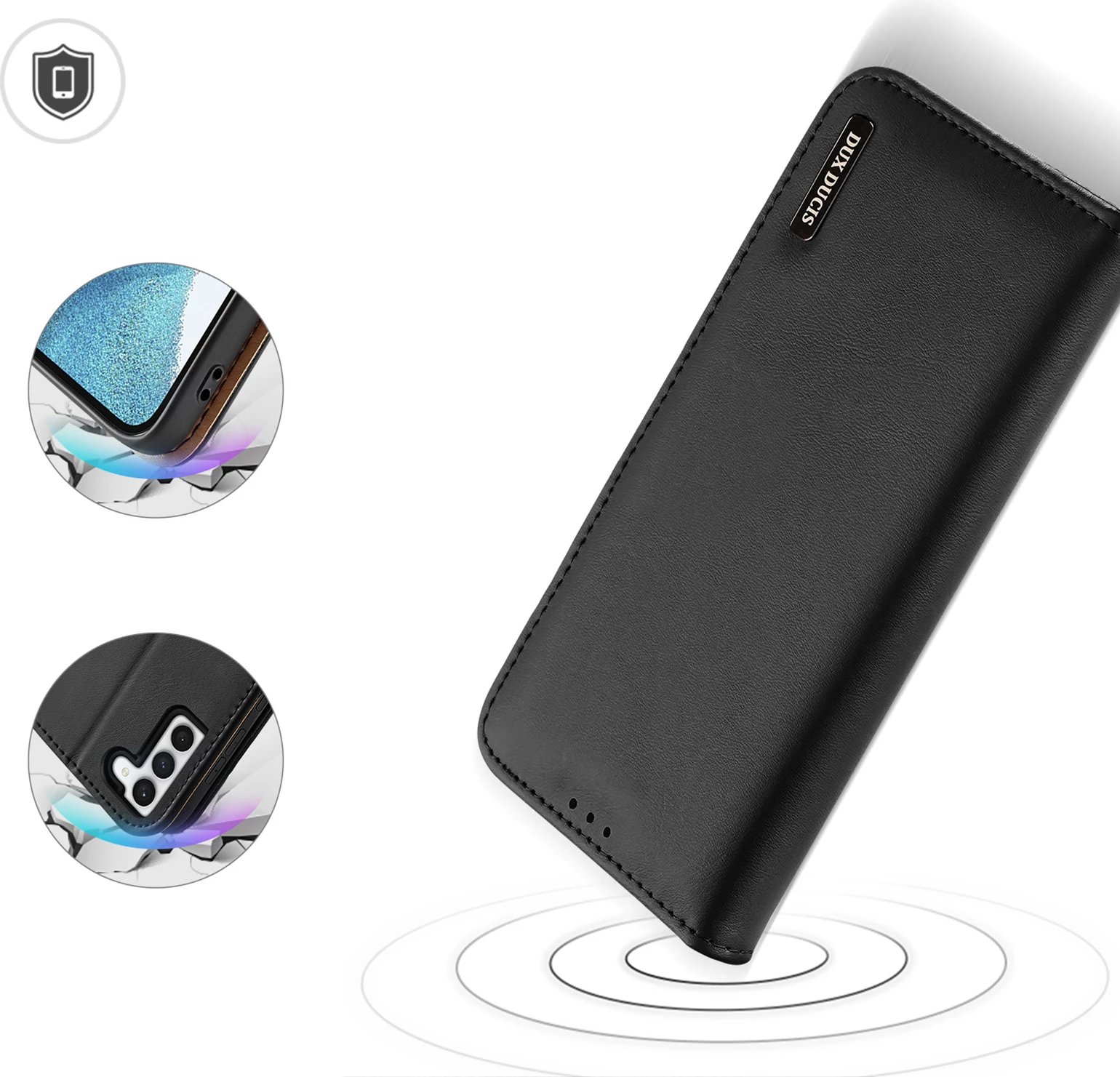 Mbështjellës Dux Ducis Hivo për Samsung Galaxy S23+, me kapak, portofol, RFID blocker, i zi