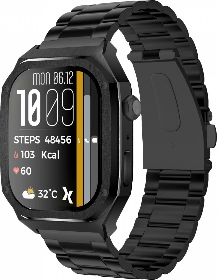 Smartwatch Maxcom FW65 Iron S, 1.91", AMOLED, 128 MB, Bluetooth, Grafit, Set me 2 rripa