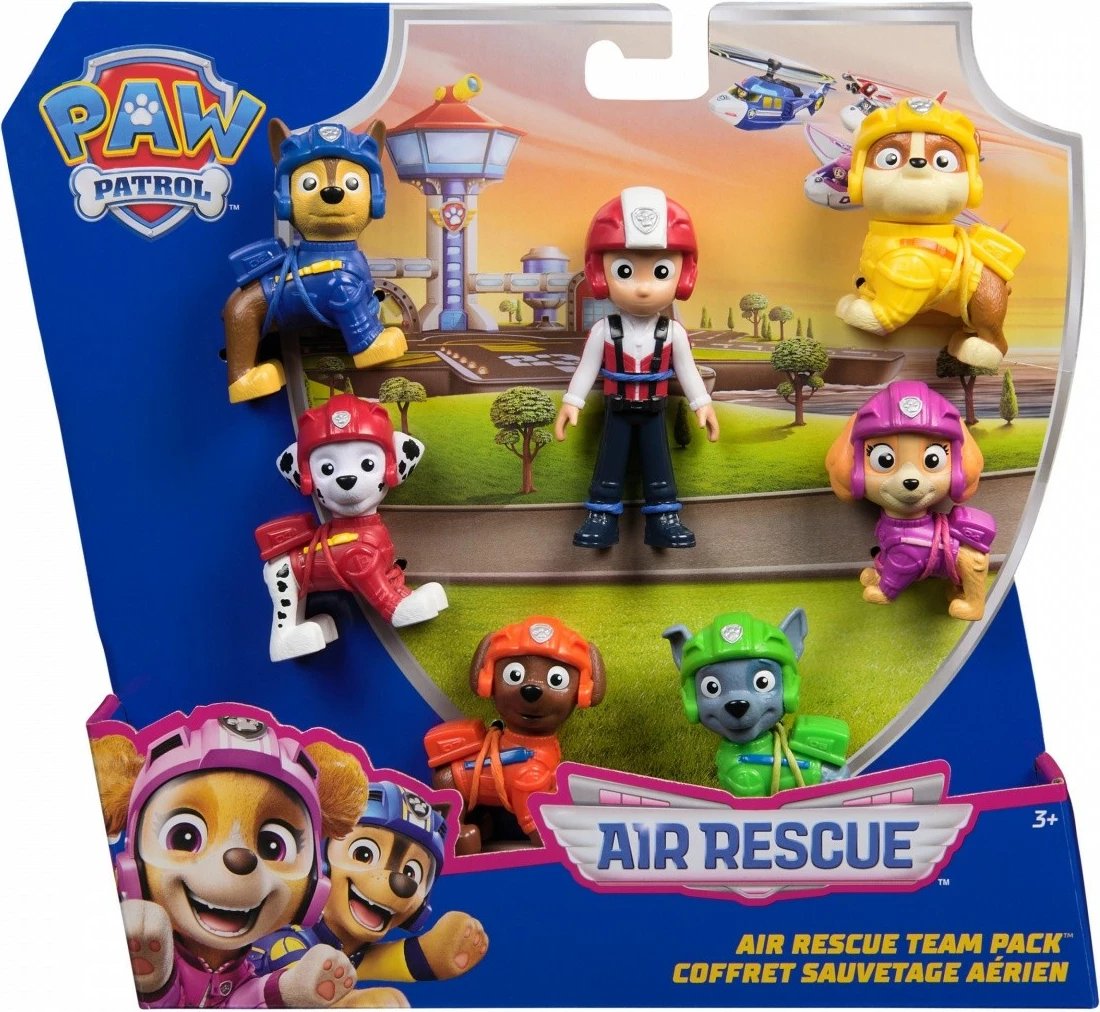Set figurina Paw Patrol Air Rescue, Spin Master, 7 copë, plastikë, shumëngjyrëshe