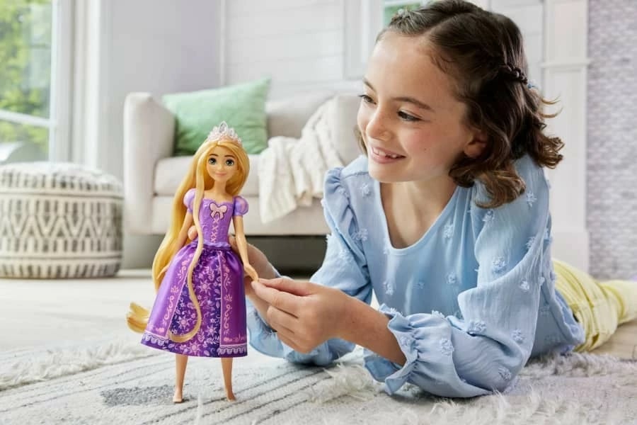 Kukull Disney Princess Rapunzel që këndon, Mattel HPH59, vjollcë