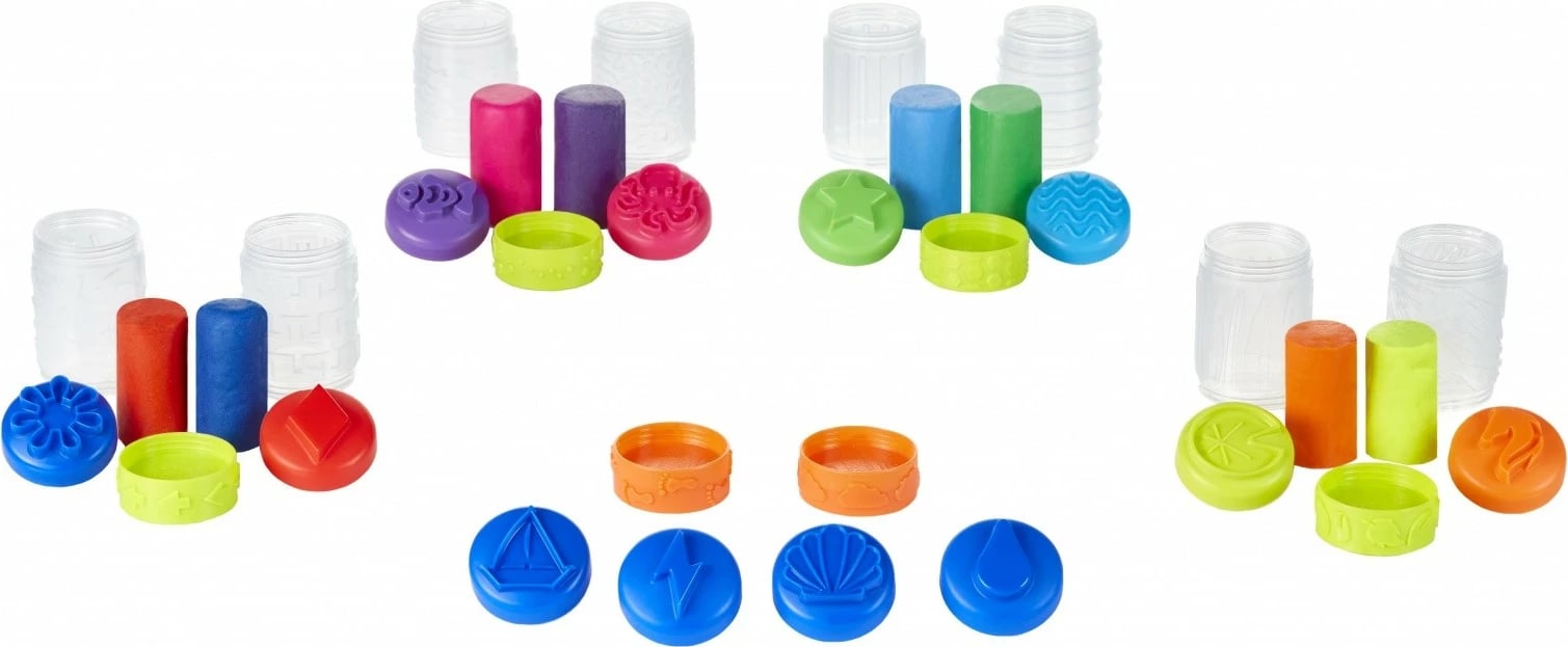 Set plasteline Wonder Factory Never Dry Dough Mega Box, MGA, 8 ngjyra, 25+ pjesë