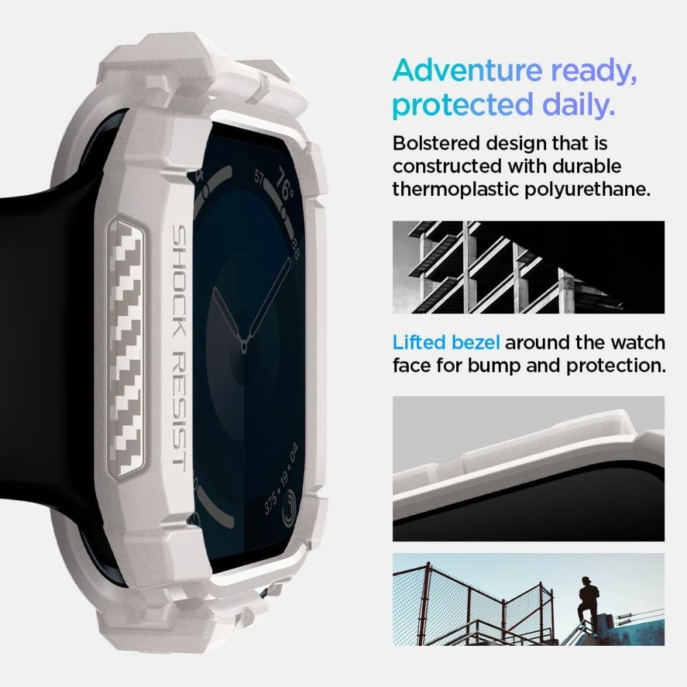 Mbështjellës Spigen Rugged Armor për Apple Watch 10 46mm, Bezhe