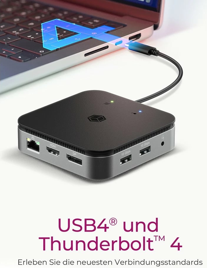 Docking station ICY BOX IB-DK8801-TB, USB4, 7 porte, 60W, anthracite