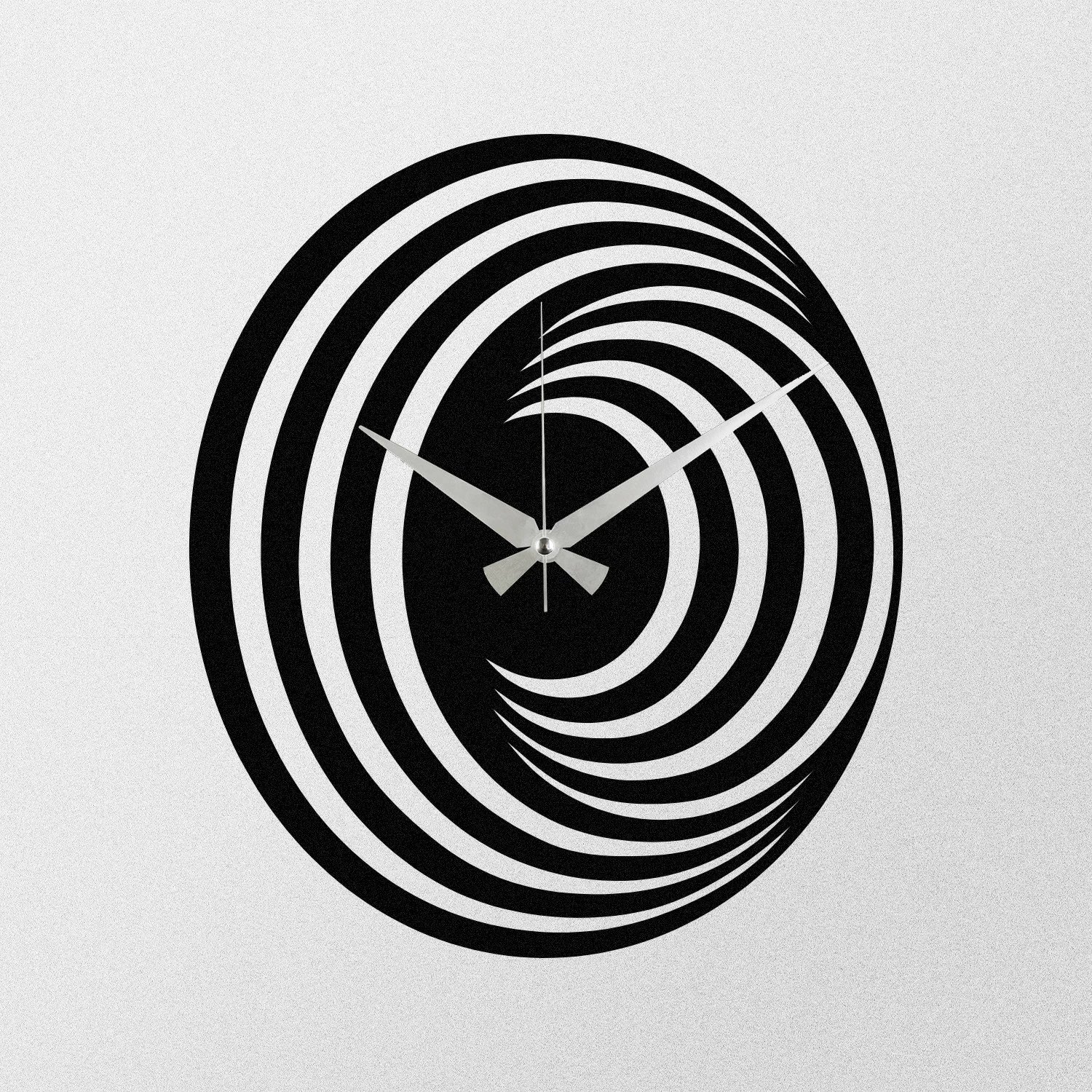 Orë muri dekorative prej metali, Wallity Enzoclock - S017, e zezë, 48x48cm