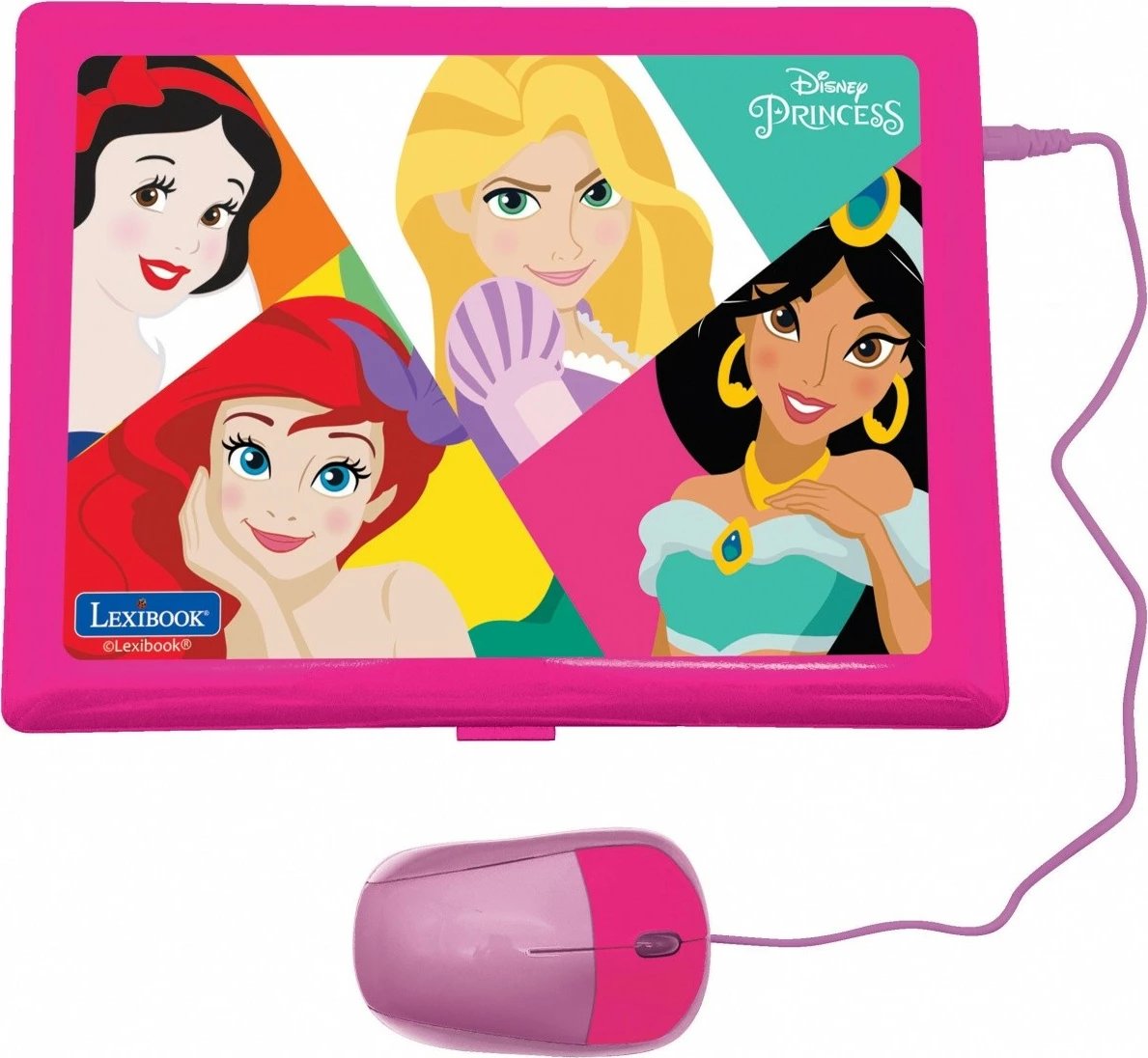 Laptop edukativ Lexibook Disney Princess, 186 aktivitete, për vajza, Rozë