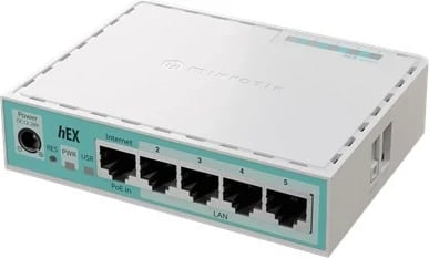 Router MikroTik RouterBOARD hEX, 5 porta Ethernet, Bardhë