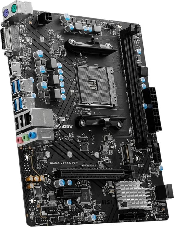 Pllakë amë MSI B450M-A PRO MAX II, AMD, Socket AM4, DDR4, 64 GB