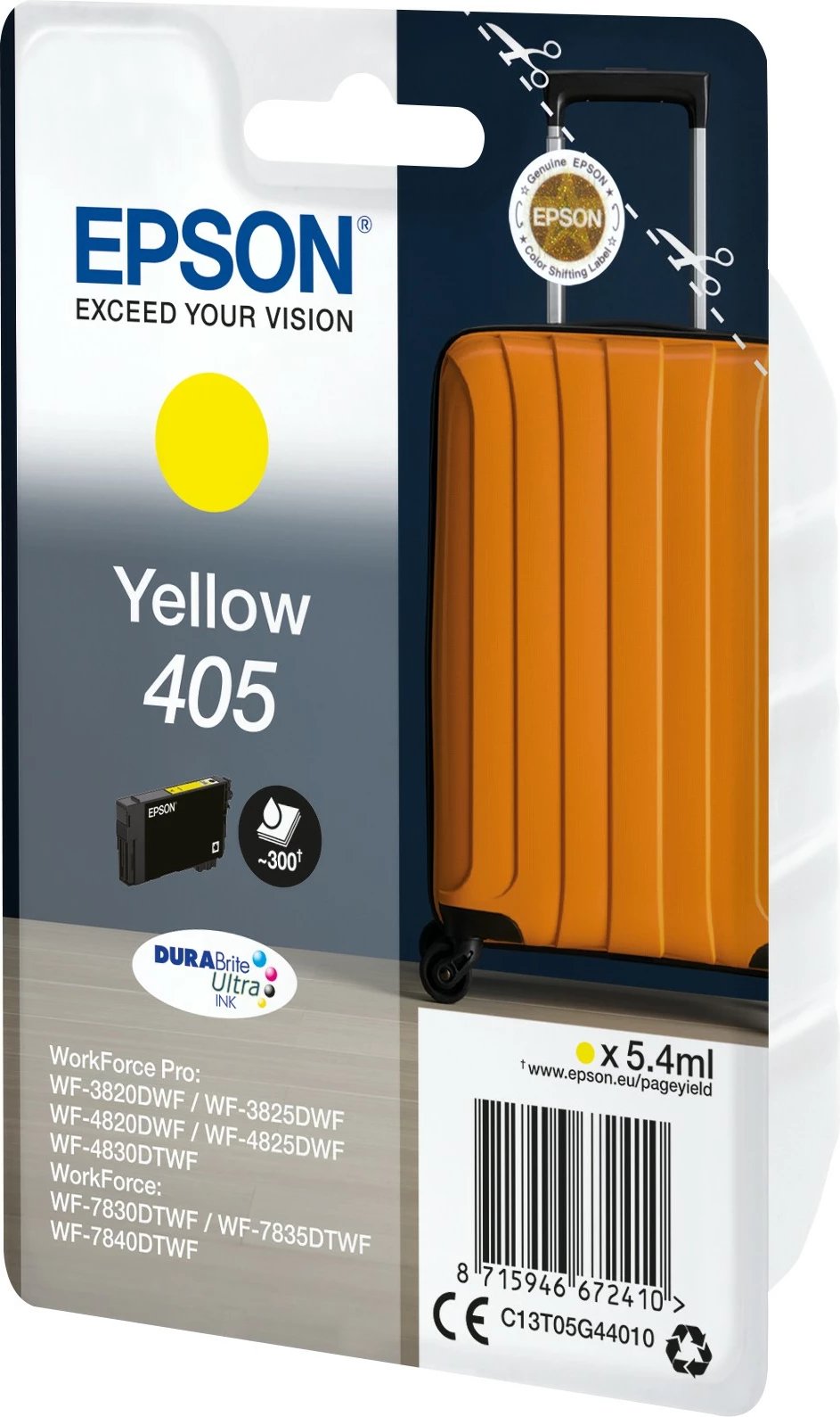Bojë Epson 405 DURABrite Ultra, Ngjyrë e Verdhë, 5.4 ml