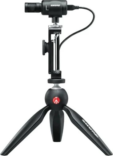 Mikrofon tavoline SHURE MV88+ VIDEO KIT, me tripod, i zi