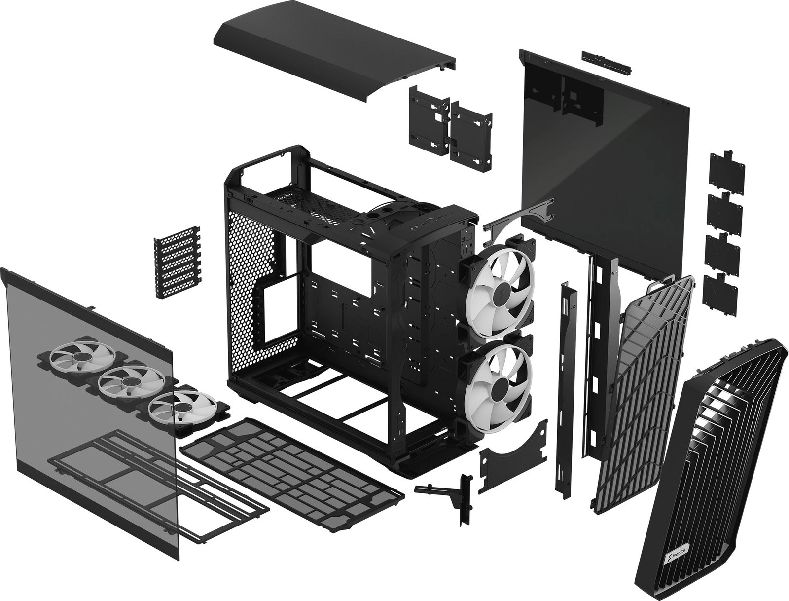 Kasë Fractal Design Torrent, Tower, PC, ATX, EATX, ITX, micro ATX, SSI CEB, Tempered glass, Gaming, e zezë Kasë Fractal Design Torrent, Tower, PC, ATX, EATX, ITX, micro ATX, SSI CEB, Tempered glass, Gaming, e zezë