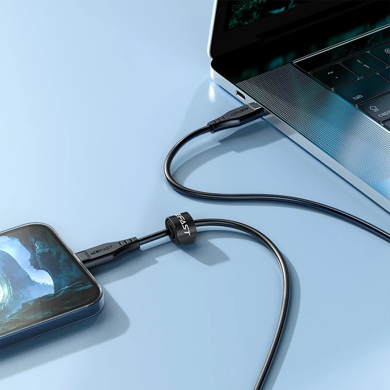 Kabllo Acefast C3-01 USB-C në Lightning, 1.2m, 30W, e bardhë