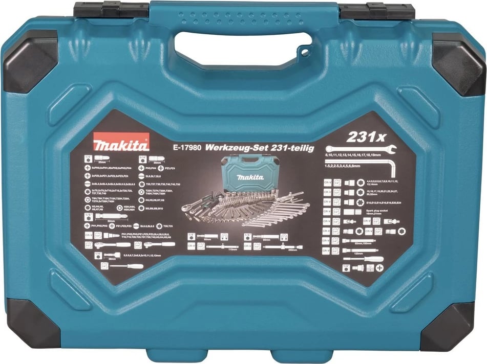 Set veglash Makita 231 copë, blu