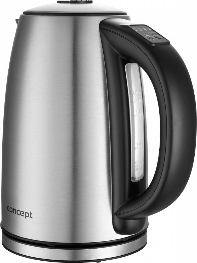 Ibrik elektrik Concept RK3350 me kontroll temperature, 1.7L, argjend
