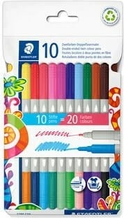 Set lapsa me fibra STAEDTLER 3280 c10, 20 ngjyra, majë brushë, multikolor