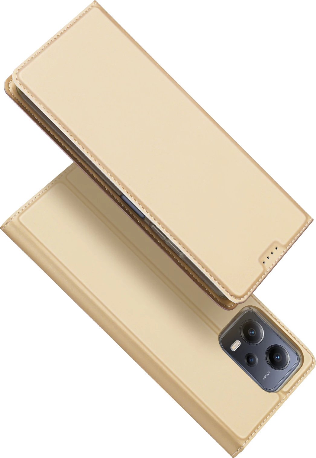 Mbështjellës Dux Ducis Skin Pro për Xiaomi Redmi Note 12 Pro+, me xhep karte, stand, Gold