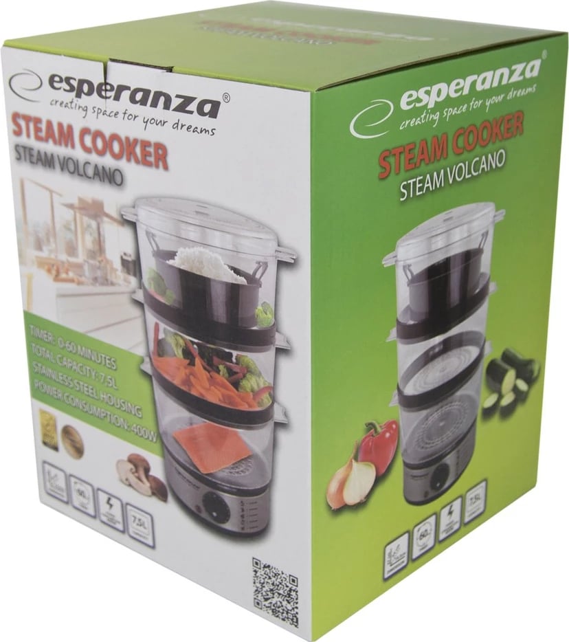 Avullues Esperanza STEAM VOLCANO EKG009, 7.5L, i zi/inox