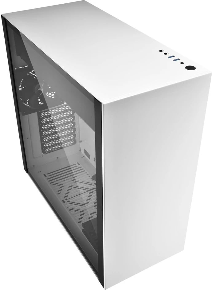 Kasë Sharkoon Pure Steel Midi Tower, ATX/EATX, xham i temperuar, bardhë/zezë