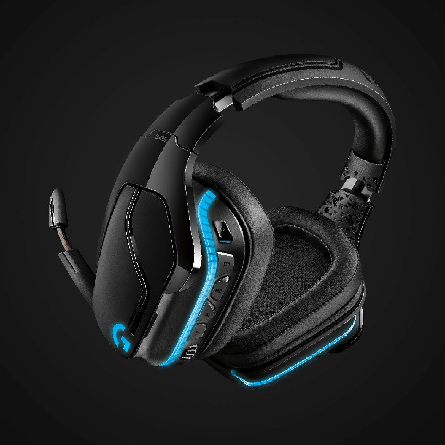 Kufje gaming Logitech G935 pa tela, 7.1 Surround Sound, e zezë, blu