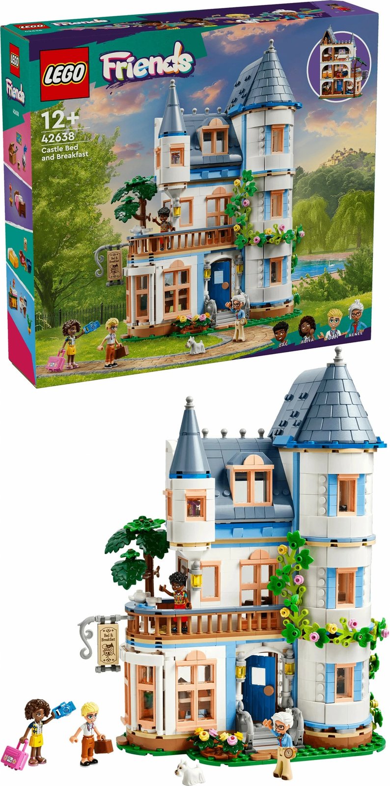Set ndërtimi LEGO Friends 42638, kështjellë me akomodim, shumëngjyrësh