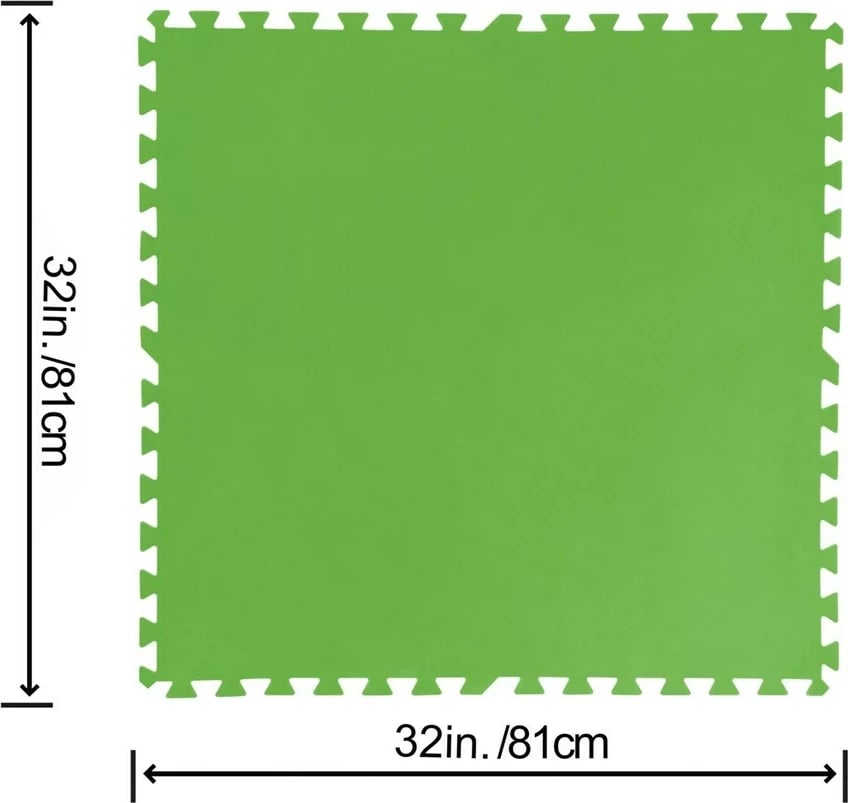 Mbrojtës dyshemeje për pishinë Bestway Flowclear 78cm x 78cm, i gjelbër, set prej 8 copësh