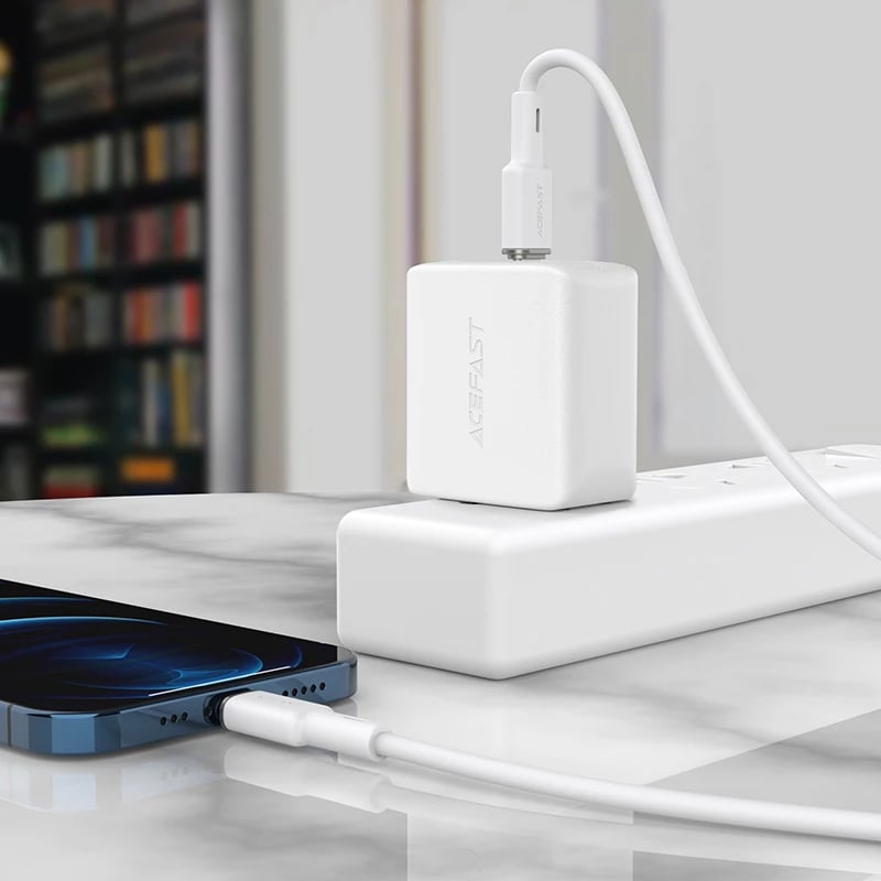 Kabllo Acefast C2-01, USB Type-C në Lightning, 1.2m, 30W, e zezë