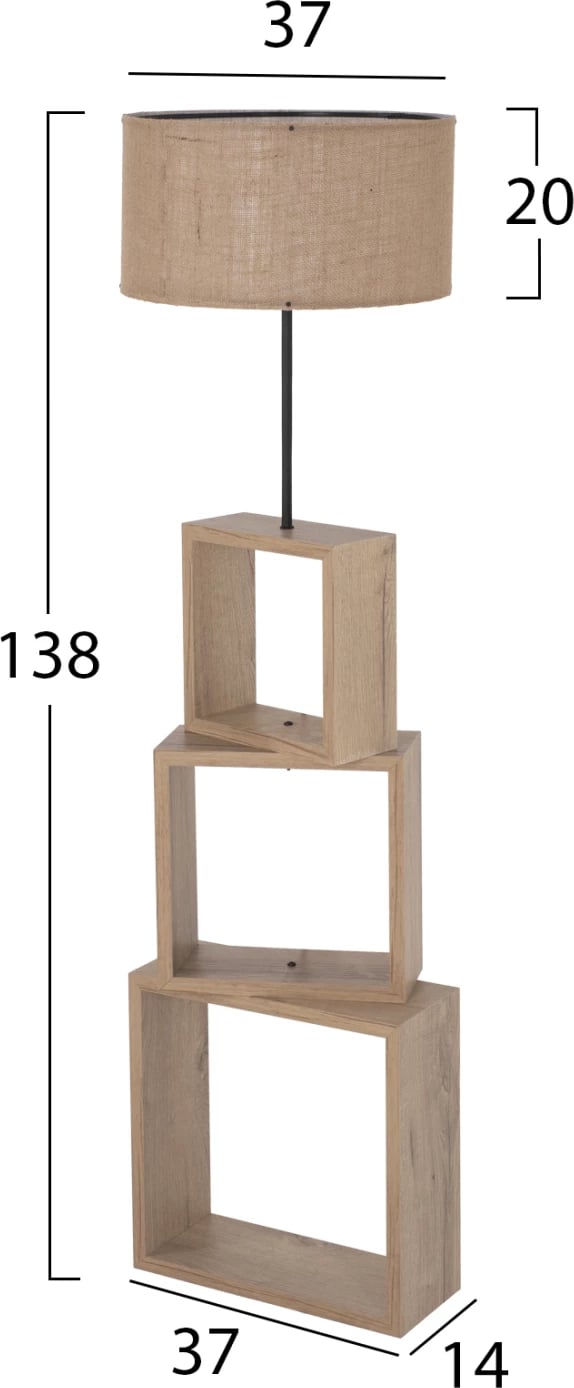 Llampë dyshemeje, FH7608.03, MDF, ngjyrë Sonoma-Bezhë, Φ38x140Hcm