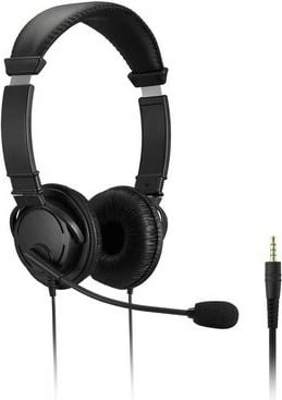 Kufje Kensington HiFi me mikrofon dhe butona për kontrollin e volumit, me kabllo, e zezë