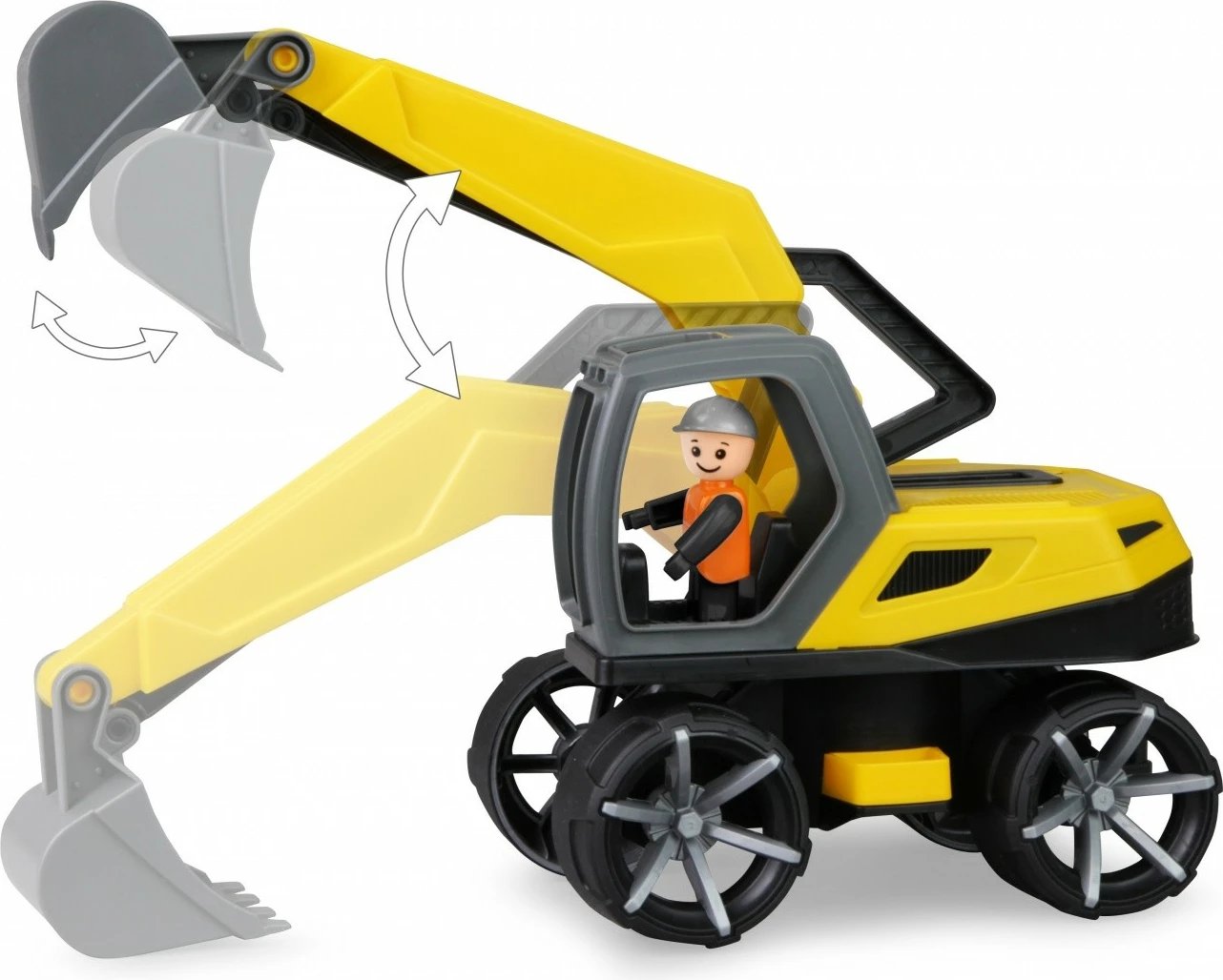 Ekskavator lodër Lena Truxx2, 35 cm, për fëmijë, Verdhë/Gri/Zi