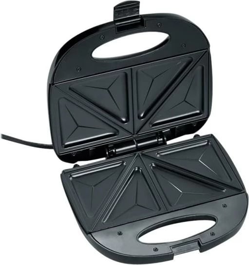 Aparat sanduiçesh, Severin SA 2969, 600W, pllaka jo-ngjitëse, trup çelik inox, i zi