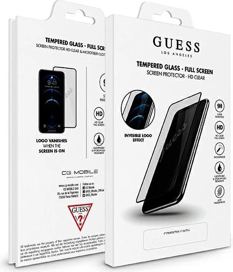 Xham i fortë mbrojtës Guess GUSPP12MSLTR për iPhone 12/12 Pro 6.1", Vintage Magic Logo, Transparent/zi