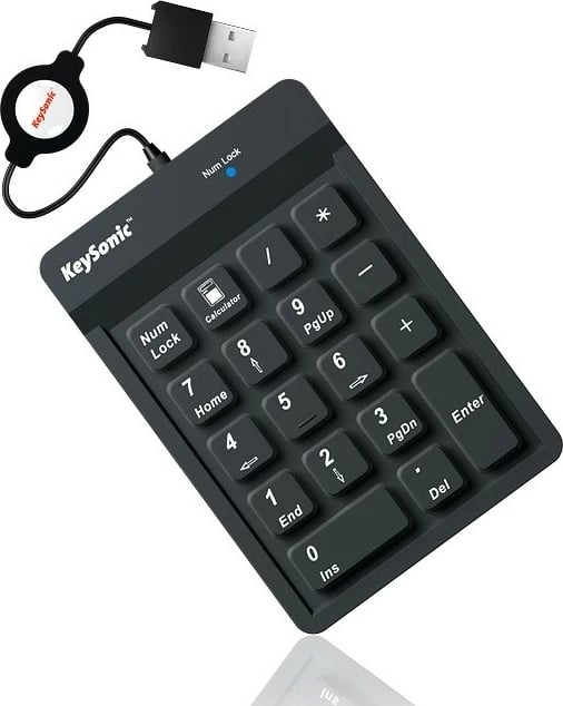 Tastierë numerike Keysonic ACK-118BK2, me kabllo, IP64, e zezë
